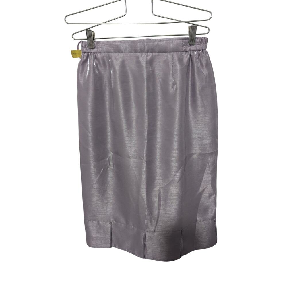 NINA MASSINI! LAVENDER PURPLE SATIN 2 PC JEWELED BUTTON SKIRT, JACKET SUIT! 10 - Picture 7 of 15